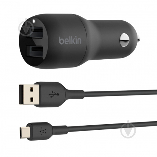 Автомобильное зарядное устройство Belkin 24W Dual USB Black (CCE002BT1MBK) - фото 5