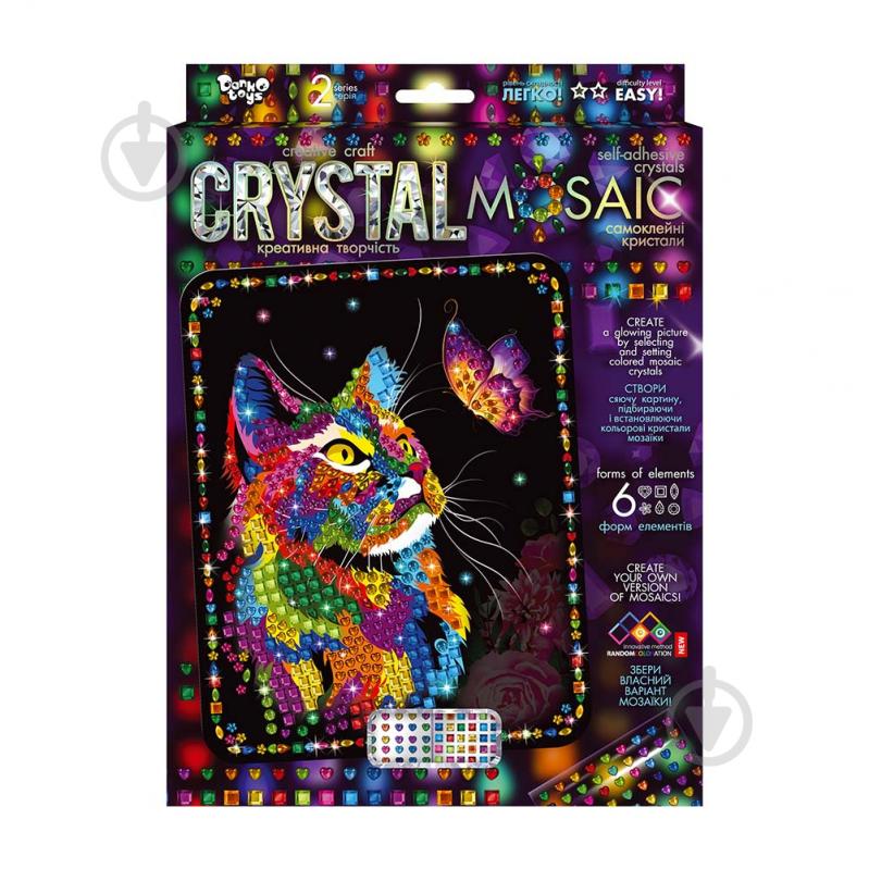 Набор для занятий мозаикой Danko Toys Crystal Mosaic с.2 №4 кот с бабочкой CRM-02-04 - фото 1