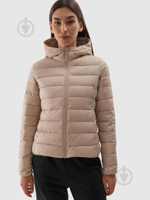 Куртка женская демисезонная 4F DOWN JACKET F468 4FWAW24TDJAF468-83S р.S бежевая - фото 1