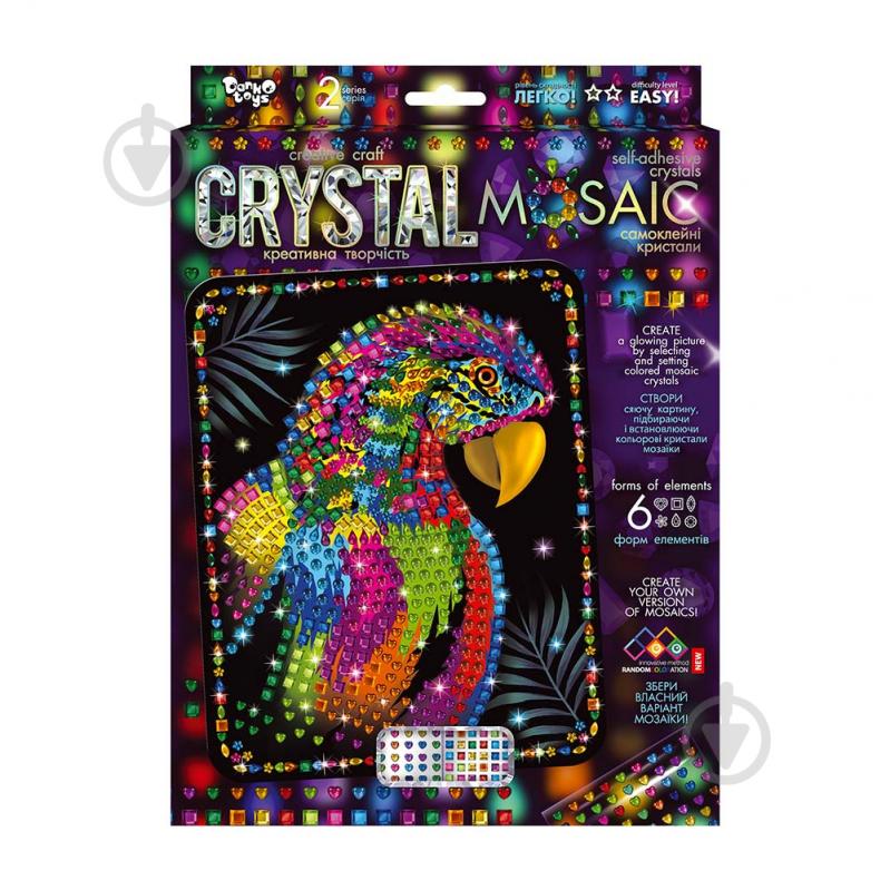 Набор для занятий мозаикой Danko Toys Crystal Mosaic с.2 №6 попугай CRM-02-06 - фото 1