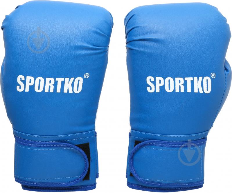 Боксерские перчатки SPORTKO 3012 12oz голубой с белым - фото 2