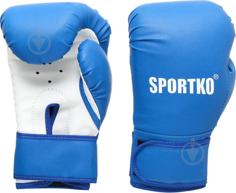 Боксерские перчатки SPORTKO 3012 12oz голубой с белым - фото 1