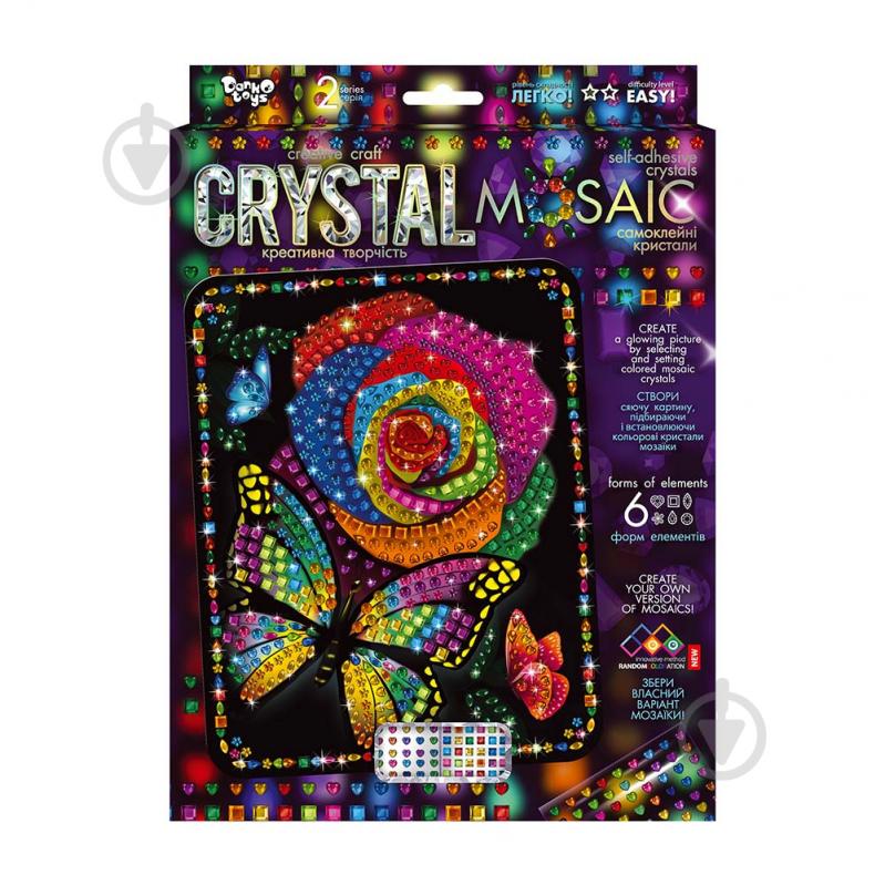 Набор для занятий мозаикой Danko Toys Crystal Mosaic с.2 №7 роза CRM-02-07 - фото 1