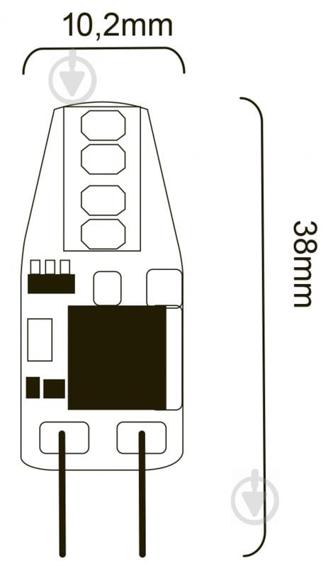 Лампа світлодіодна Hopfen 2,5 Вт капсульна прозора G4 12 В 2800 К - фото 2