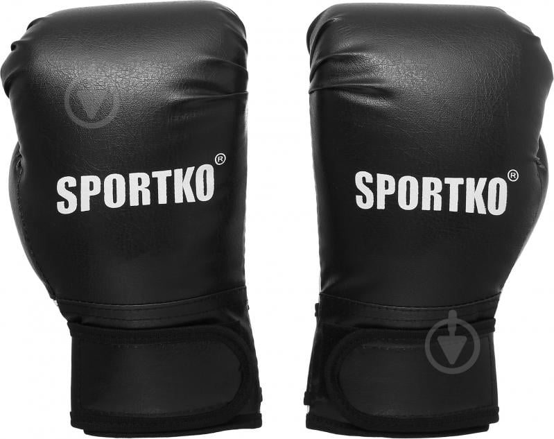 Боксерские перчатки SPORTKO 3012 12oz черный с белым - фото 2