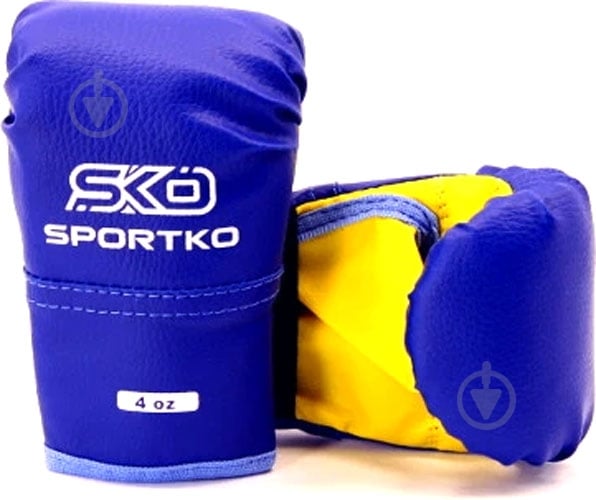 Боксерские перчатки SPORTKO 3004 4oz синий с желтым - фото 1 Боксерские перчатки SPORTKO 3004 4oz синий с желтым - фото 1