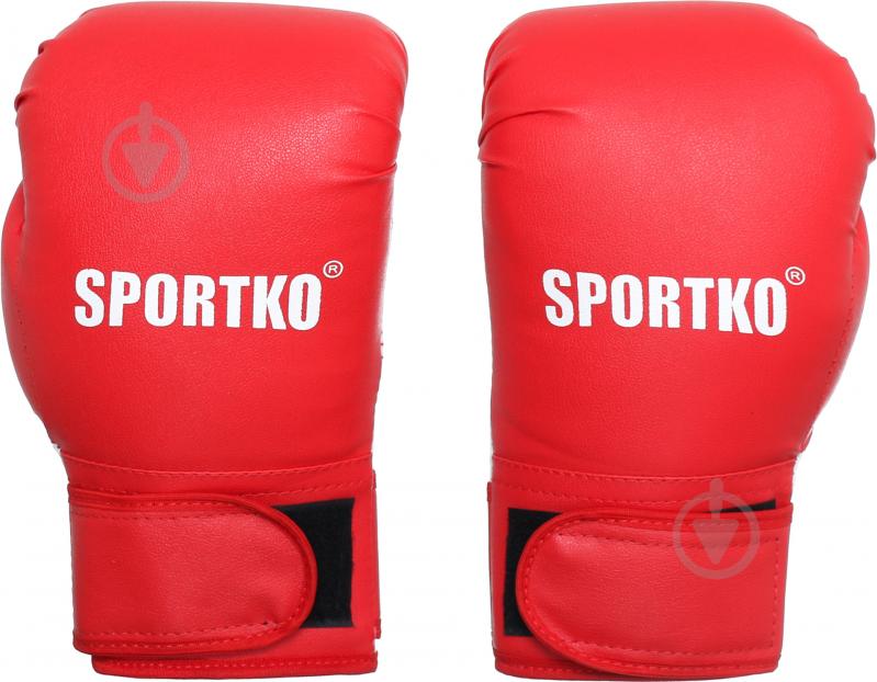 Боксерські рукавиці SPORTKO 3006 6oz червоний із білим - фото 2