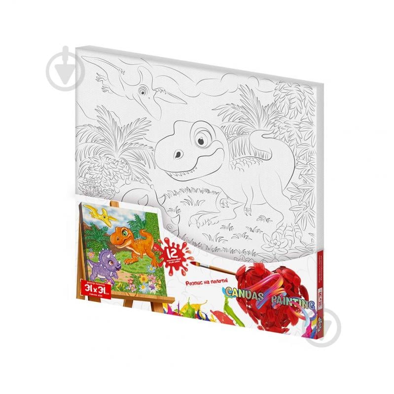 Роспись на холсте Danko Toys Canvas Painting с.7 №2 динозавры 31x31 см PX-07-02 - фото 1