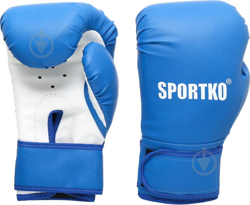 Боксерские перчатки SPORTKO 3007 7oz голубой с белым - фото 1