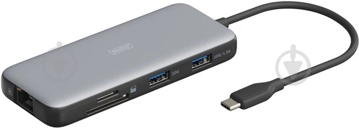 Док-станция Digitus 8-in-1 grey (DA-70914) - фото 1