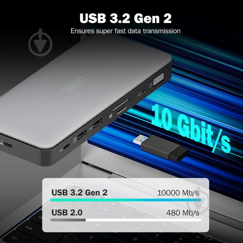 Док-станция Digitus USB-C 11 Port grey (DA-70917) - фото 6