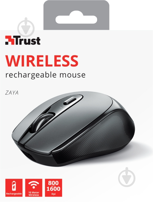 Мишка Trust Zaya Rechargeable WL Black 23809 black (23809) - фото 8