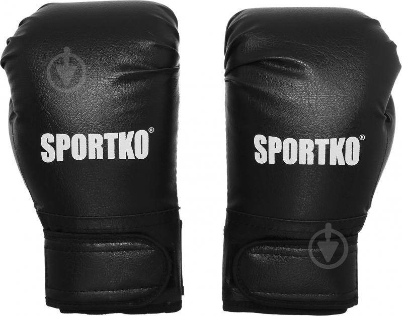 Боксерские перчатки SPORTKO 3008 8oz черный с белым - фото 2