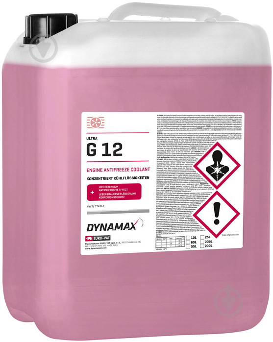 Антифриз DYNAMAX COOL ULTRA G12 -37 от -40 до +110 10 л 12 кг красный - фото 1