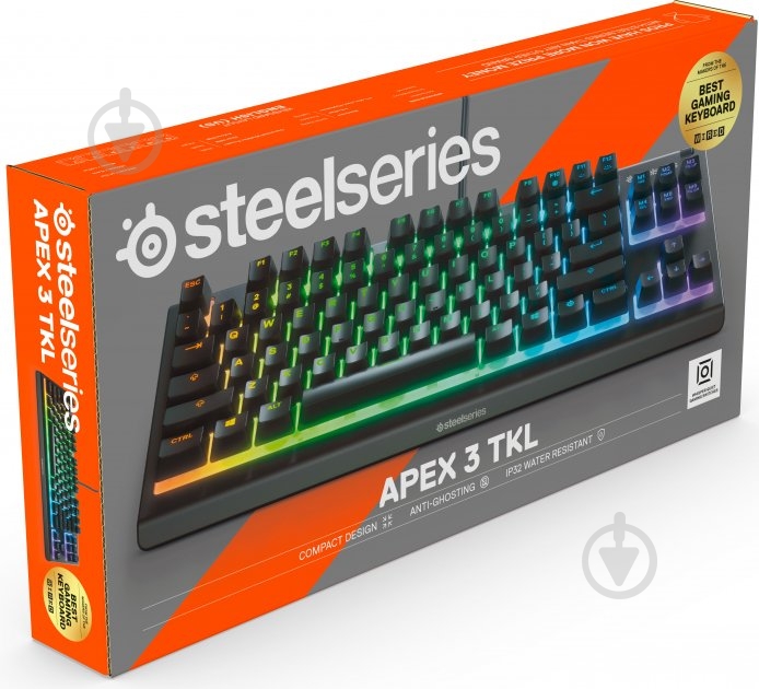 Клавиатура SteelSeries Apex 3 TKL (SS64831) black - фото 8