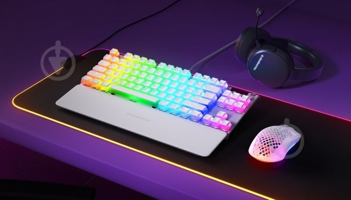 Клавиатура SteelSeries Apex 7 Ghost TKL (SS64656) white - фото 6