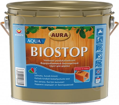 Грунт Aura® биозащитная Biostop Aqua не создает пленку 0,9 л - фото 1