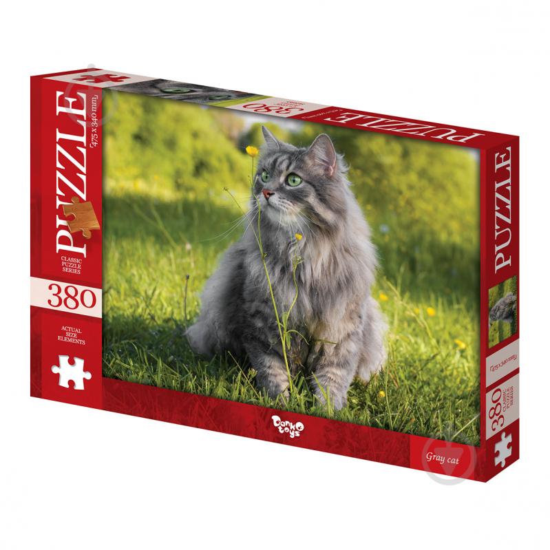 Пазли Danko Toys 380 елементів №3 Gray cat C380-06-03 - фото 1