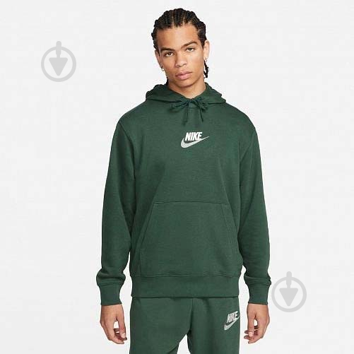 Джемпер Nike M NK NIKE Club+ FT PO LBR HOODIE FB7788-323 р.L зелений - фото 1