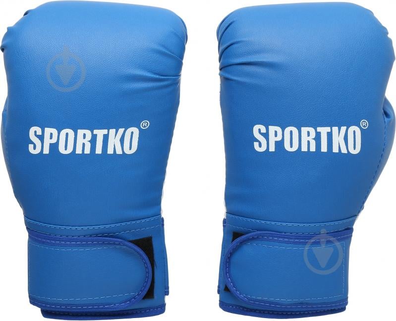 Боксерские перчатки SPORTKO 3012 10oz голубой с белым - фото 2