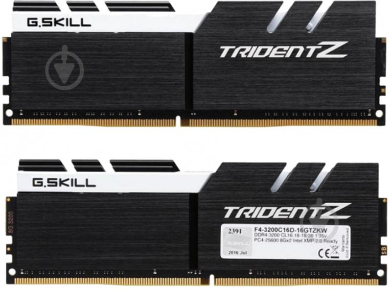 Оперативная память G.Skill DDR4 SDRAM 16 GB (2x8GB) 3200 MHz (F4-3200C16D-16GTZKW) Trident Z - фото 2