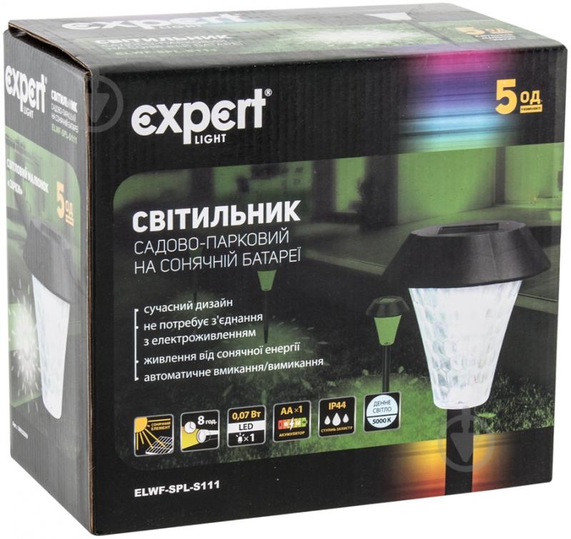 Світильник на сонячній батареї Expert ELWF-SPL-S111 5 шт. в упак. 0,07 Вт IP44 чорний S11107 - фото 3