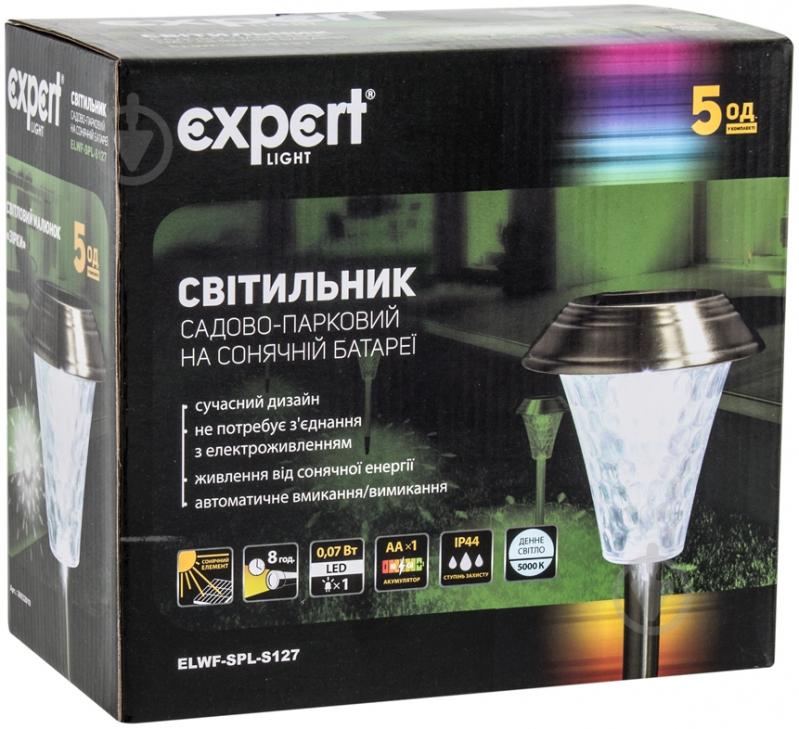 Світильник на сонячній батареї Expert ELWF-SPL-S127 5 штук в упаковці 0,07 Вт IP44 хром S1277 - фото 3