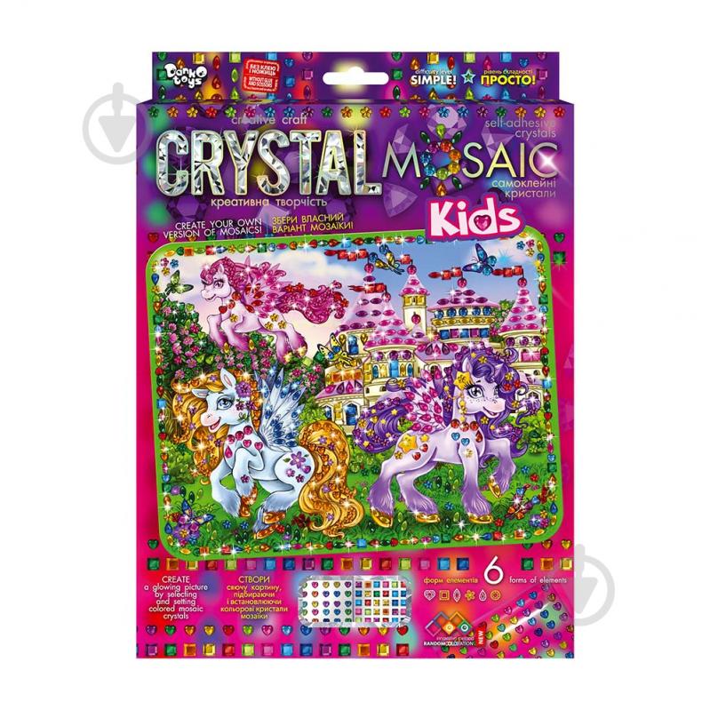 Набор для занятий мозаикой Danko Toys Crystal Mosaic Kids №4 пони возле замка CRMk-01-04 - фото 1