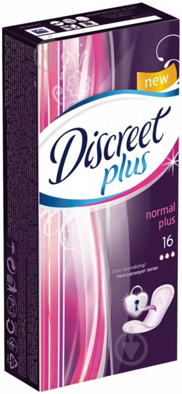 Прокладки ежедневные Discreet Plus normal 16 шт. - фото 1 Прокладки ежедневные Discreet Plus normal 16 шт. - фото 1