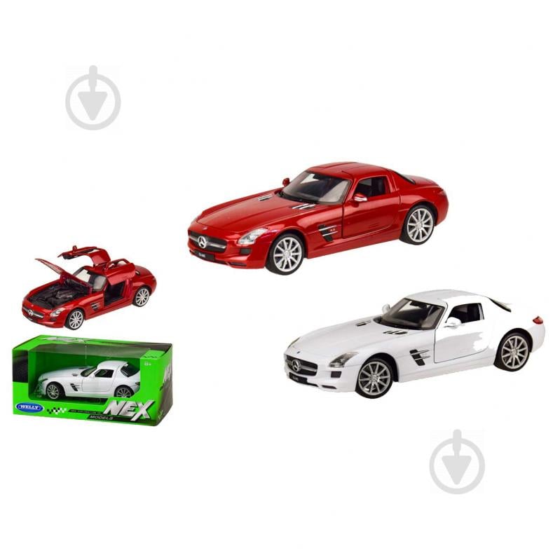 Автомодель Welly 1:24 Mercedes-Benz SLS AMG, 2 цвета в ассортименте 24025W - фото 1