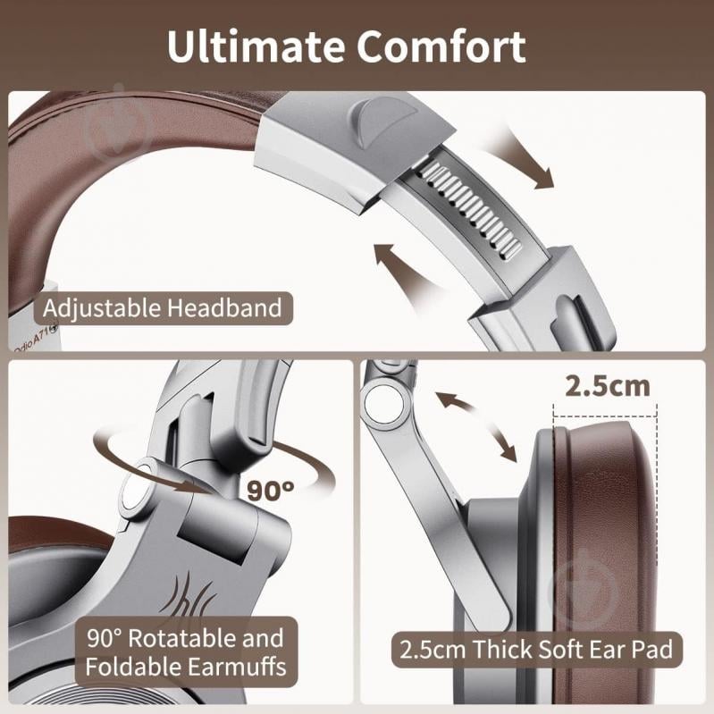 Гарнитура Oneodio (A71 Silver Brown) - фото 5 Гарнитура Oneodio (A71 Silver Brown) - фото 5