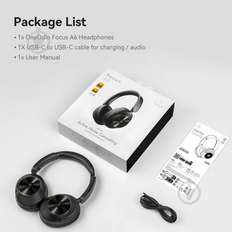 Bluetooth-гарнитура Oneodio (A6 Black) - фото 3