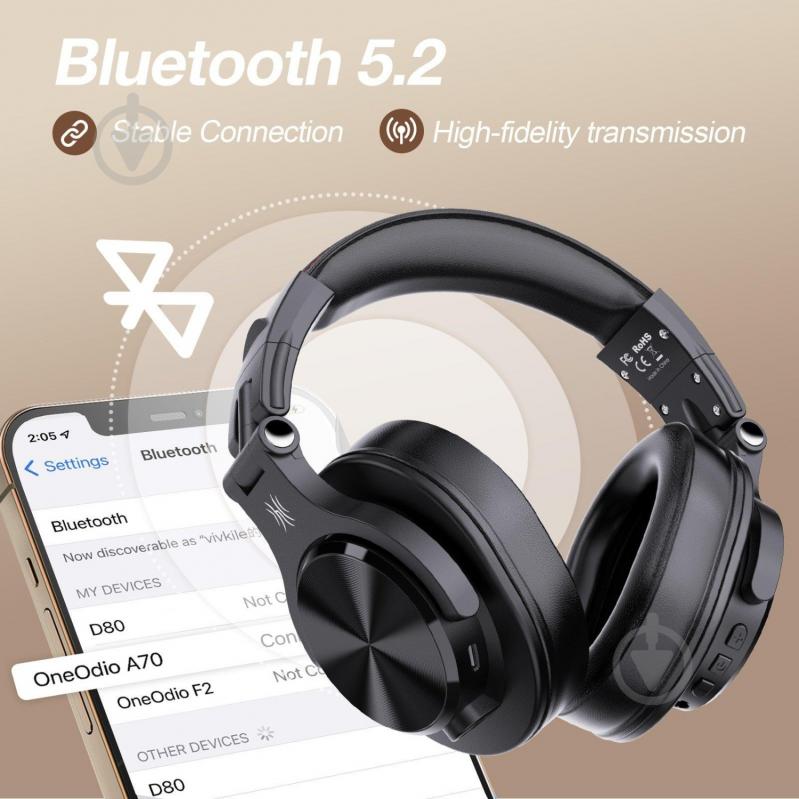 Bluetooth-гарнітура Oneodio Fusion (A70 Black) - фото 7