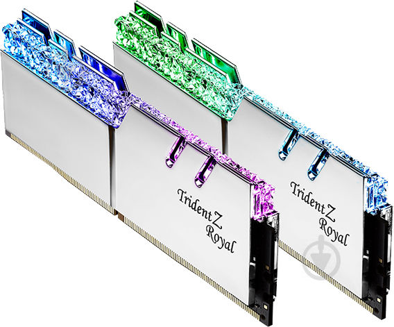 Оперативна пам'ять G.Skill DDR4 SDRAM 16 GB (2x8GB) 3200 MHz (F4-3200C16D-16GTRS) Trident Z Royal RGB Silver - фото 1