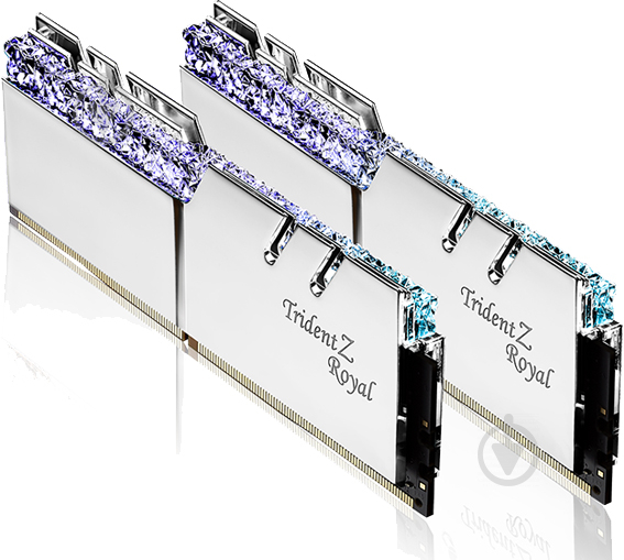 Оперативна пам'ять G.Skill DDR4 SDRAM 16 GB (2x8GB) 3200 MHz (F4-3200C16D-16GTRS) Trident Z Royal RGB Silver - фото 3