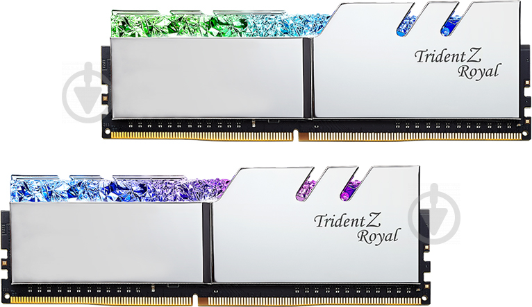 Оперативна пам'ять G.Skill DDR4 SDRAM 16 GB (2x8GB) 3200 MHz (F4-3200C16D-16GTRS) Trident Z Royal RGB Silver - фото 2