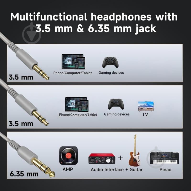 Гарнитура Oneodio (Pro 10 Silver) - фото 4 Гарнитура Oneodio (Pro 10 Silver) - фото 4