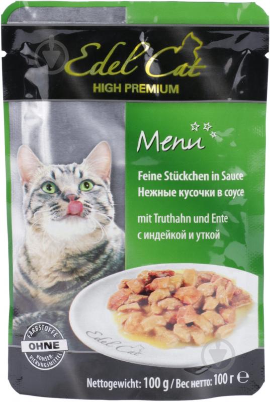 Корм Edel Cat с индейкой и уткой в соусе 100 г - фото 1