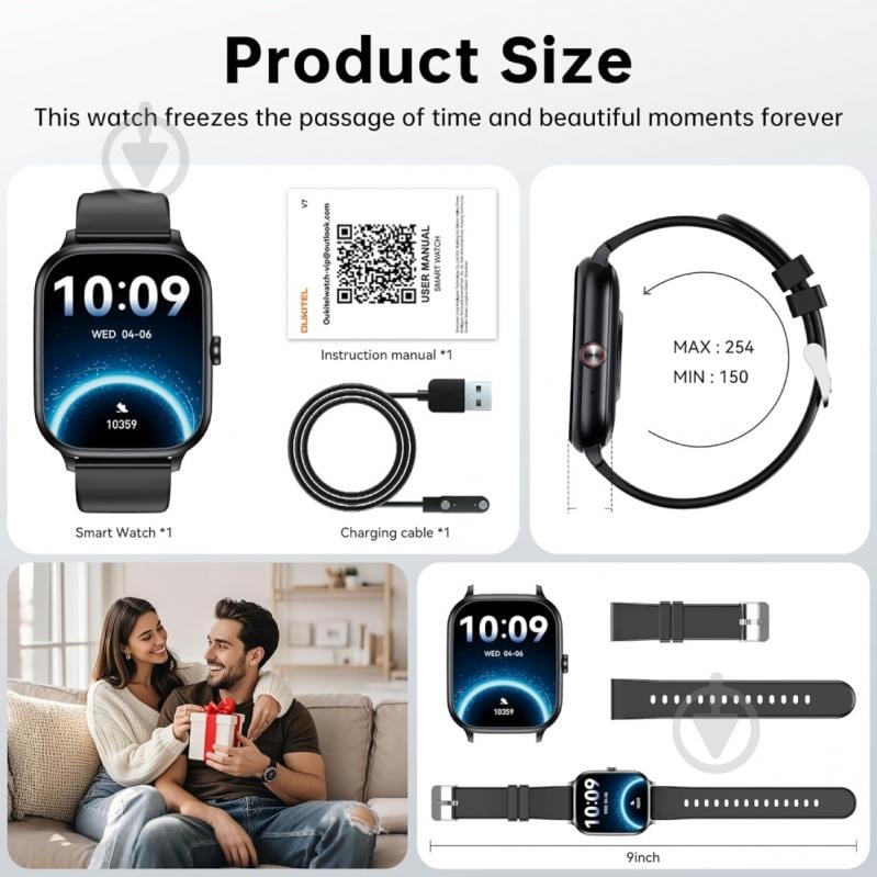 Смарт-годинник Oukitel V7 Black (6941749851055) - фото 2 Смарт-годинник Oukitel V7 Black (6941749851055) - фото 2