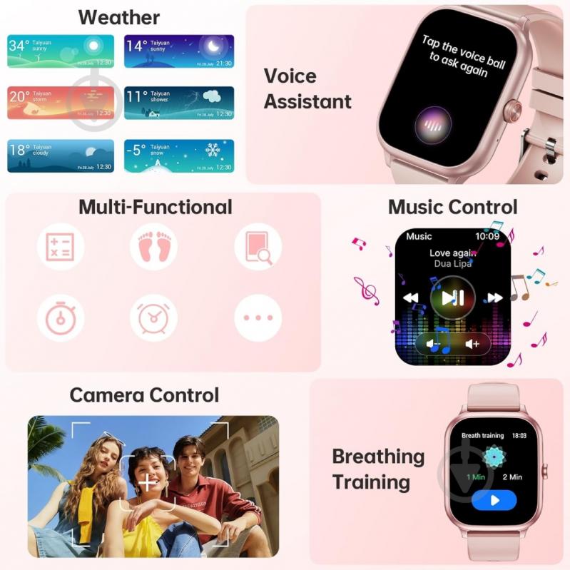 Смарт-часы Oukitel V7 Pink (6941749851062) - фото 4