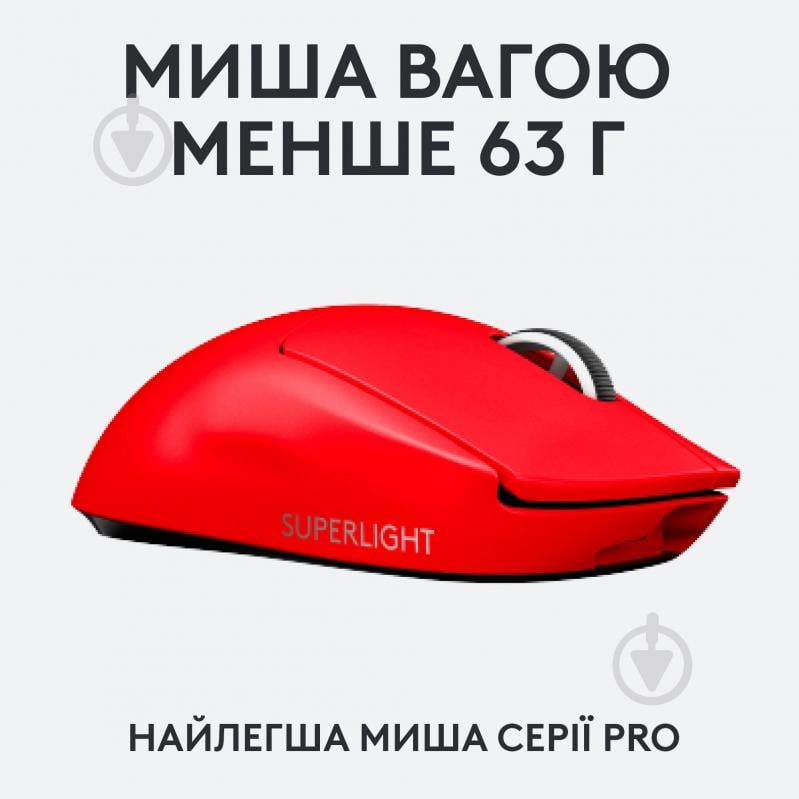 Мышка Logitech G Pro X Superlight Wireless red (910-006784) - фото 3