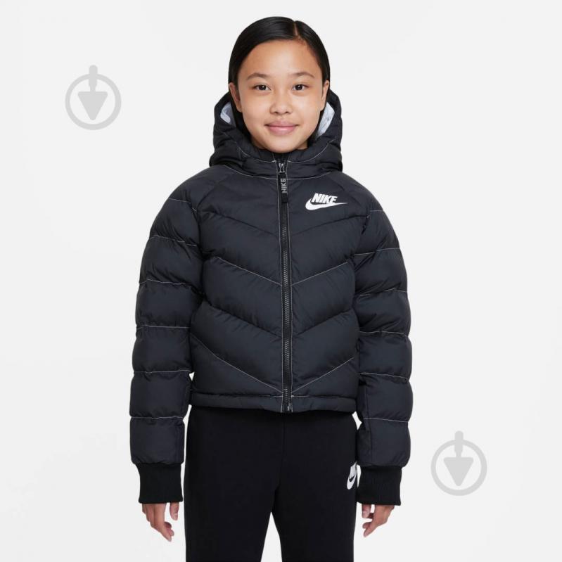 Куртка для девочек Nike DD7134-010 р.L черная - фото 1