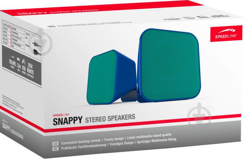 Акустическая система SPEEDLINK Snappy Stereo Speakers (SL-810002-BETE) blue-turquoise 2.0 - фото 3