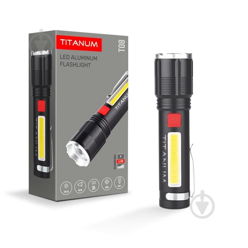 Світлодіодний ліхтарик TITANUM TLF-T08 700Lm 6500K чорний - фото 1