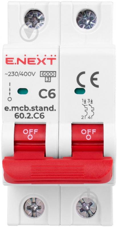 Автоматический выключатель E.NEXT e.mcb.stand.60.2.C6 s002115 - фото 2
