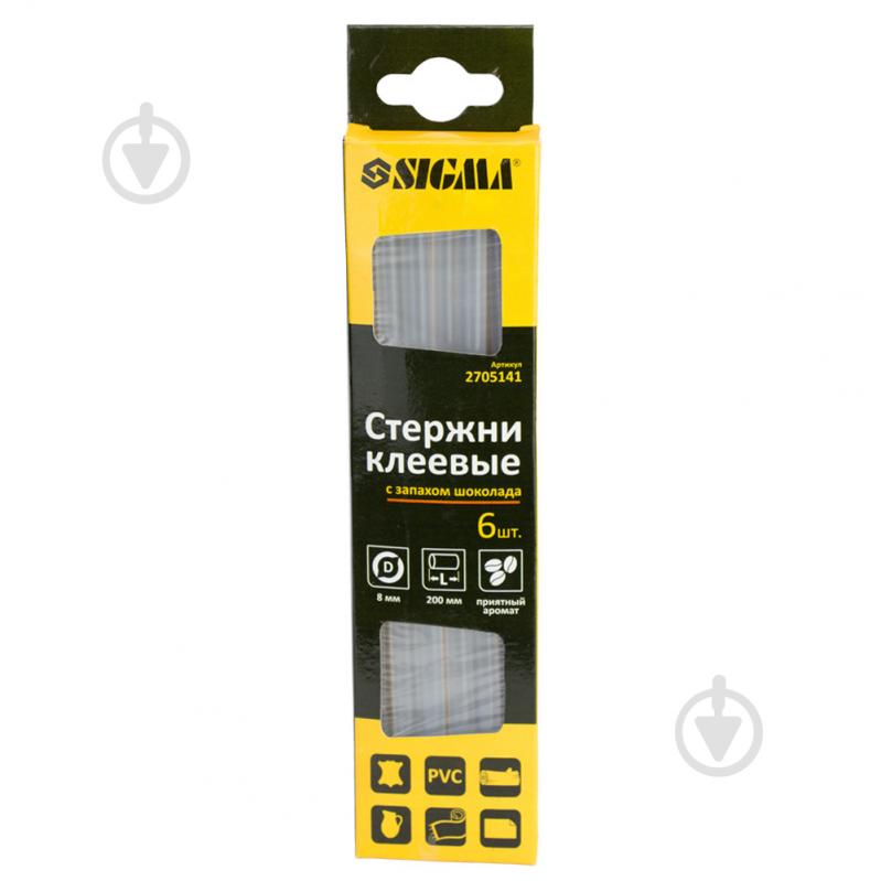 Стержни клеевые Sigma запах шоколада 200 мм 8 мм 6 шт. 2705141 - фото 1