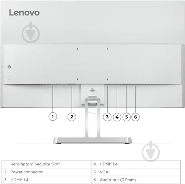 Монiтор TFT LENOVO 27" L27i-4A (67BEKAC1UA) FHD/IPS/1ms/100Hz/VGA+2xHDMI/FreeSync/Spk - фото 7