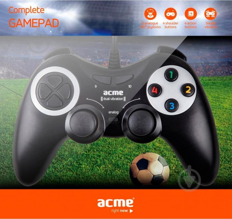 Геймпад Acme GA08 PC Black (4770070876381) - фото 4 Геймпад Acme GA08 PC Black (4770070876381) - фото 4