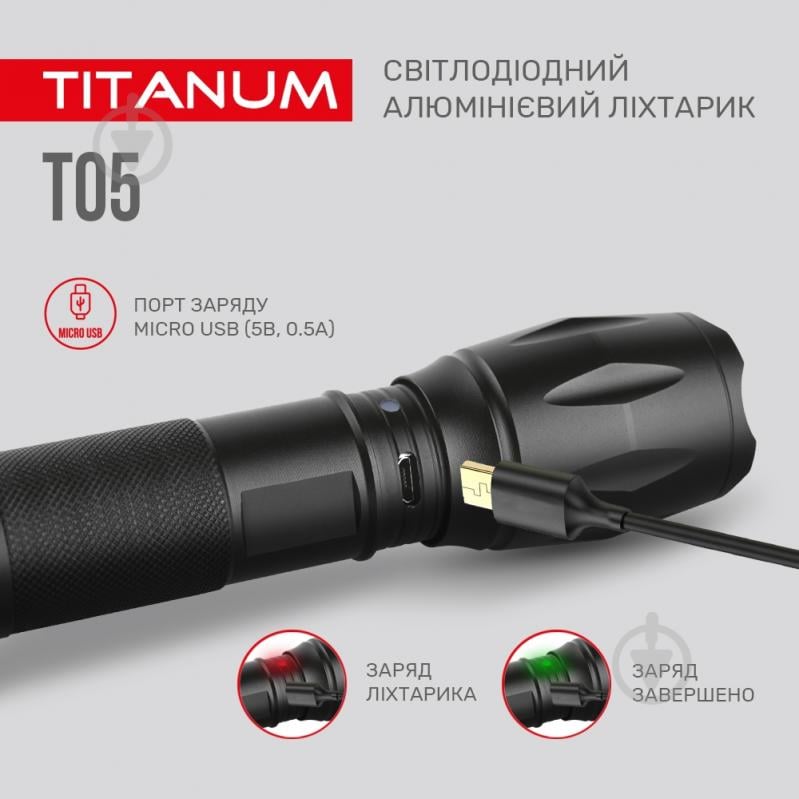 Світильник світлодіодний TITANUM TLF-T05 300Lm 6500K чорний - фото 10