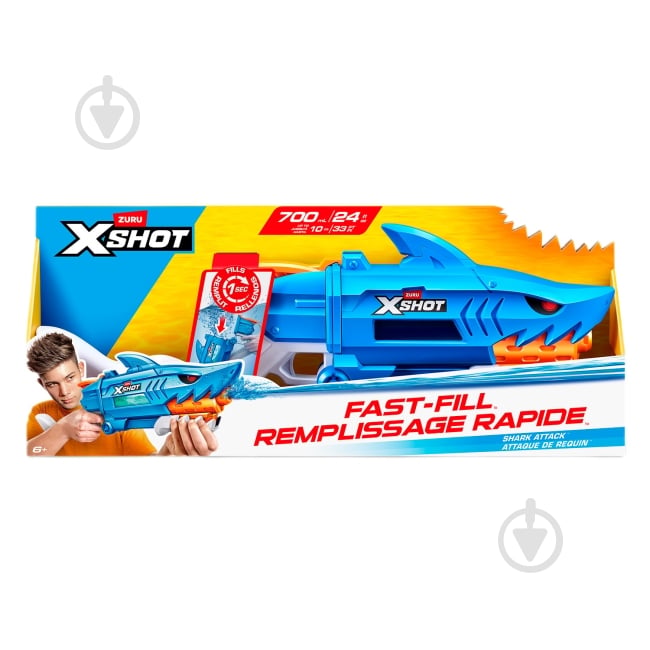 Бластер водяний X-Shot Fast Fill Shark 118195 - фото 1 Бластер водяний X-Shot Fast Fill Shark 118195 - фото 1